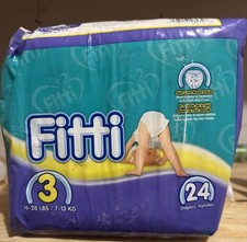 1 Vintage Fitti Diapers Size 3 bag Of 24 Count hard to find USA
