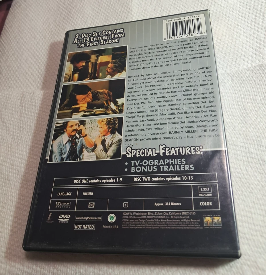 Barney Miller Первый Сезон ТВ-шоу DVD Ситком Hal Linden Abe Vigoda Max Gail - Изображение 2 из 2