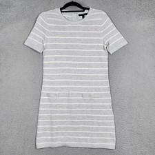 Banana Republic Sweater Dress Womens Small Knit Short Sleeve Striped Pockets