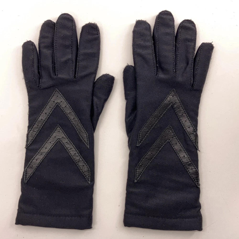 Aris Black Spandex Beige Knit Lined Winter Dress Gloves