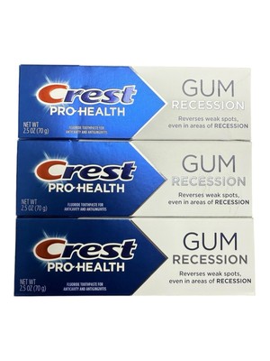 3 X Crest Pro Health GUM RECESSION 2.5 Oz. Expire 10/27