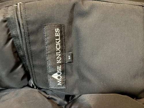 Moose Knuckles Men’s Black Down Filled Hooded Fur Trim Bomber Jacket Size S image 2