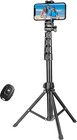 1.7 Meter/67 Inch Phone Tripod Stand & Bluetooth Selfie Stick Tripod, Cellphone