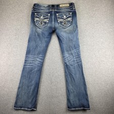 Rock Revival Bootcut Jeans Womens 30 Blue Medium Wash Embroidered Sequin