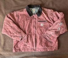 Carhartt Womens Detroit Jacket WJ097 VRS 2XL Vintage Rose Salmon Pink Distressed