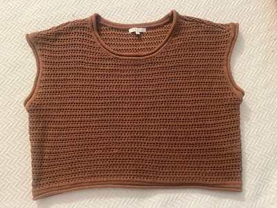 Z Supply Women s Quincey Open Knit Cropped Sweater In Chestnut Size Large