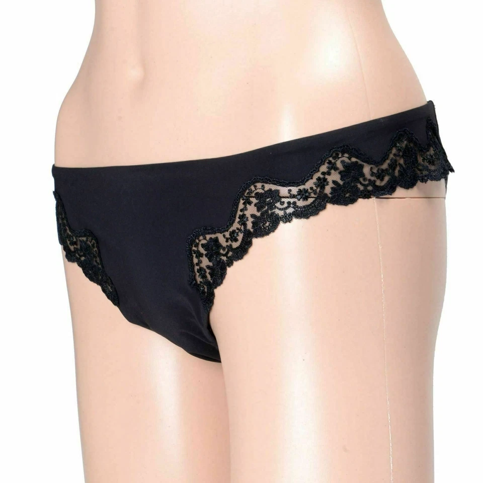 Bragas de bikini para mujer La Perla negras de encaje floral bordado rosa EE. UU. M IT 3 Foto 2 de 4