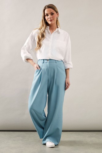 Wallis Duck Egg blaue Hose mit weitem Bein Damen Daywear Hose