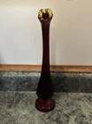 Vintage Fenton Amberina Hobnail swung glass bud vase