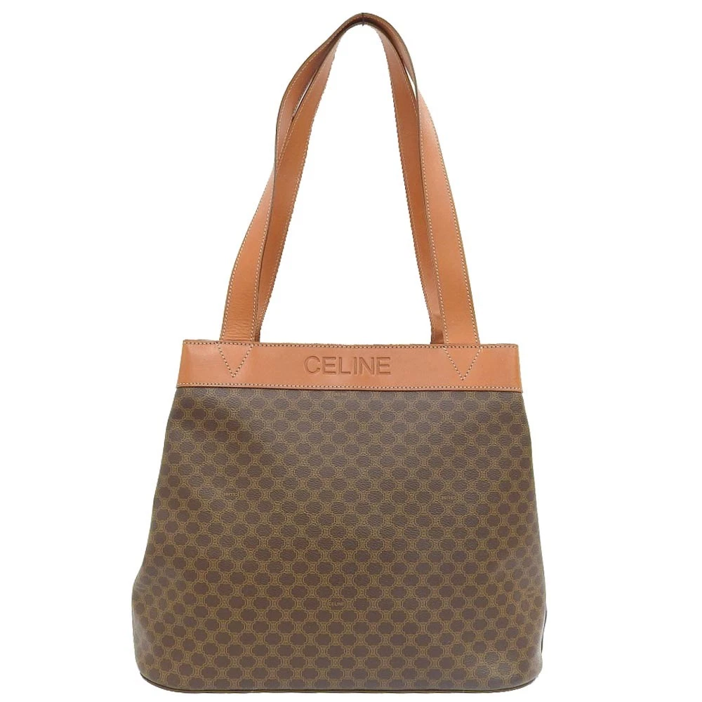 Borsa Tote Bag Garantita Autenticità Modello Celine Macadam Pelle Rivestita Tela Br