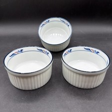 3 - Dansk Bistro Custard Soufflé Cups Ramekin Japan  4” X 2” NWOT