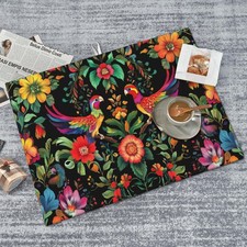 Mexican Flowers Dish Drying Mat Microfiber Super Absorbent Non-Slip 18x24 Inch