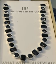 Bomb Party Holiday Jewel Candy Necklace Sugared Bliss Luxe Licorice Silver Pl.