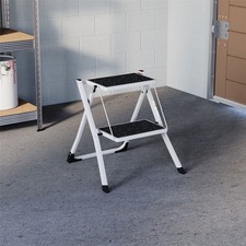 Image of 2 Step Stool Folding Ladder Anti Slip Safety Tread Kitchen New By Home Discount
