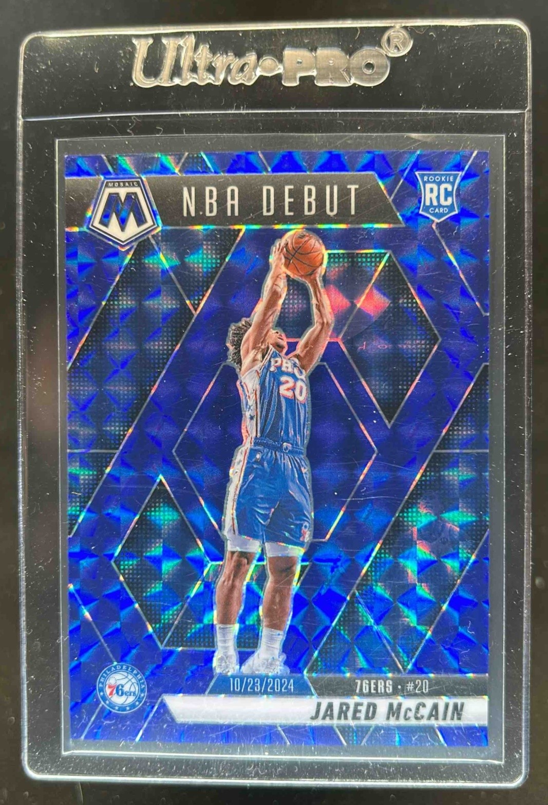 2024-25 Mosaic Jared McCain RC Blue Rookie NBA Debut #104/199 76ers