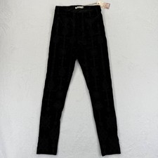 Johnny Was Los Angeles Althea Velvet Leggings XS Embroidered Black New