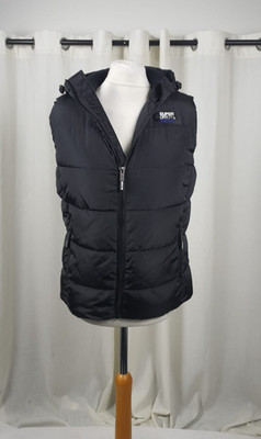 Superdry Sports Puffer Gilet Schwarz UK M UVP 69,99£ LN063 JJ 03