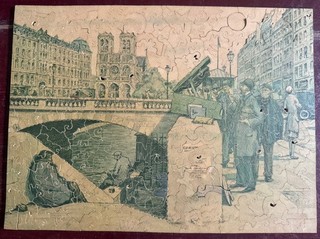 Vintage Parker Brothers Pastime Wood Jigsaw Puzzle Booksellers of Paris 300