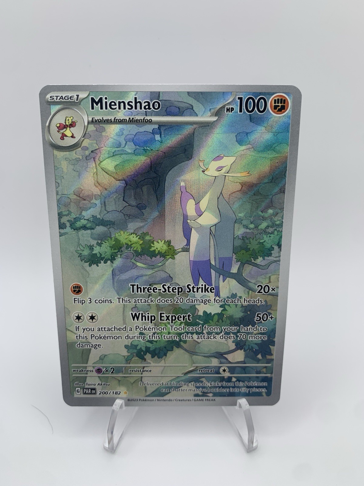 2023 Pokémon Paradox Rift Mienshao #200 IR Illustration NM