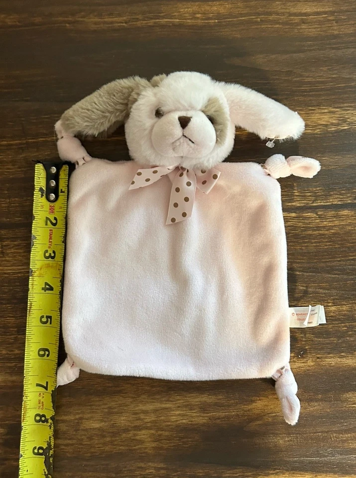 "Manta de seguridad Bearington Baby rosa marrón cachorro perro bebé Lovey 7""" Foto 4 de 4