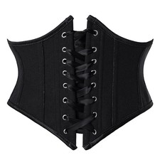 Corset Belt for Women Floral Lace Up Underbust Waist Belt Black - Perfect