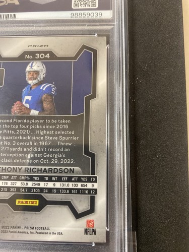 2023 Panini Prizm - Rookie Variation Anthony Richardson #304 Silver Prizm (RC) - Picture 6 of 8