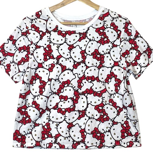 Hello Kitty Allover Print Tee Womens M Kawaii Nostalgia Y2K Cutecore ...