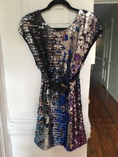 UO Staring at Stars sz M Rainbow Sequin Cocktail Party Dress Halloween Holiday
