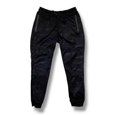 Encrypted Black Animal Print Cuffed Leg Sweat Pants Size XL