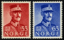Norway 1957 (NK 451-52) - Kong Haakon VII 85 år - MNH/XX