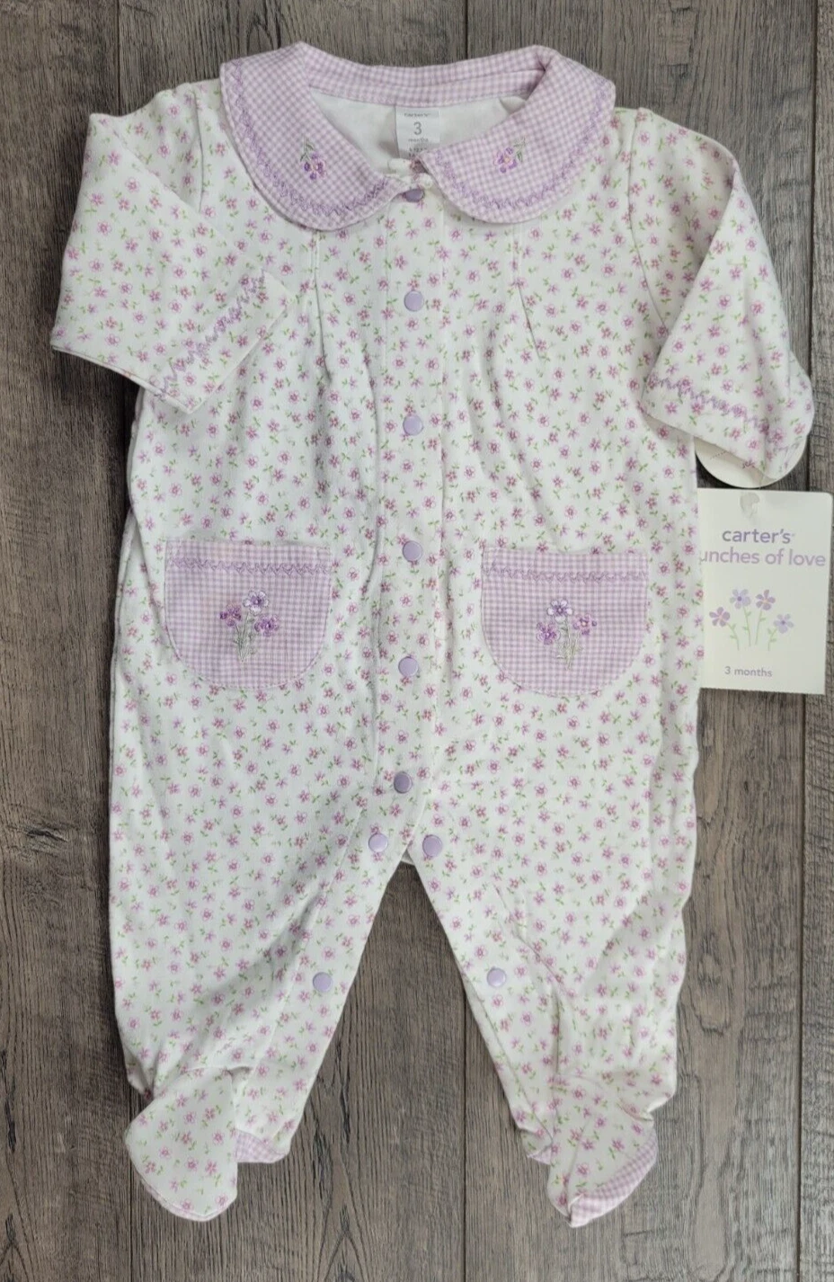 New BABY GIRL Clothes, 3 Month, Vintage, Carter's Bunches of Love Outfit