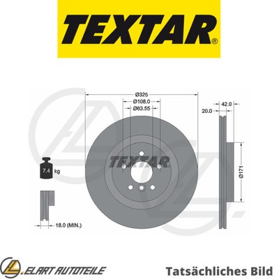2x Bremsscheibe TEXTAR 92318105 hinten u.a. für Jaguar online  
