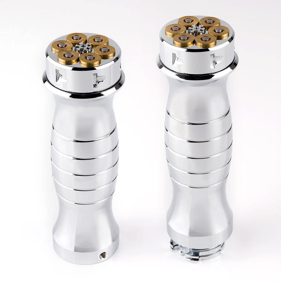 1" Chrome grips (2pcs) MAG44 cylinder end Cap for Harley V-Rod Night Rod Special - Image 2 of 4