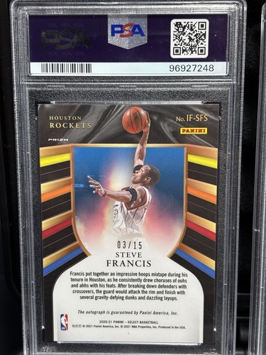 2020-21 Panini Select - Firme In Volo - Steve Francis /15 Autografo PSA 9 - Foto 2 di 2