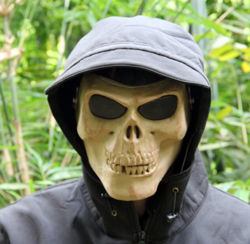 Skeleton Half Face Mask Motorcycle Costume Halloween Party Airsoft Skull Mask US - Picture 9 of 31