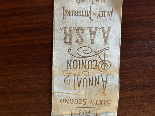 1914 Pittsburgh Scottish Rite Ribbon AASR Candidate Rough As Is Vintage Antique - Bild 3 von 17