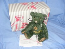 Steiff Christmas Green Bear 006036 Limited Edition Boxed Enviromentally Friendly