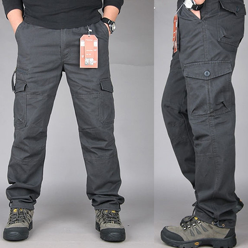 Herren Cargohose Taktische Hosen Multi-Tasche Lange Hose Freizeit Arbeitshose - Bild 4 von 12