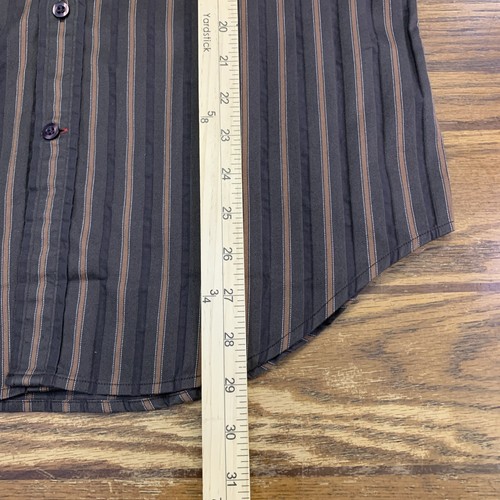 Camisa de manga larga Guess by Marciano para hombre L marrón abotonada puño francés a rayas - Imagen 7 de 11