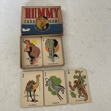 Vintage Whitman Animal Rummy Playing Card Game Complete Deck 3012 RARE Old EUC
