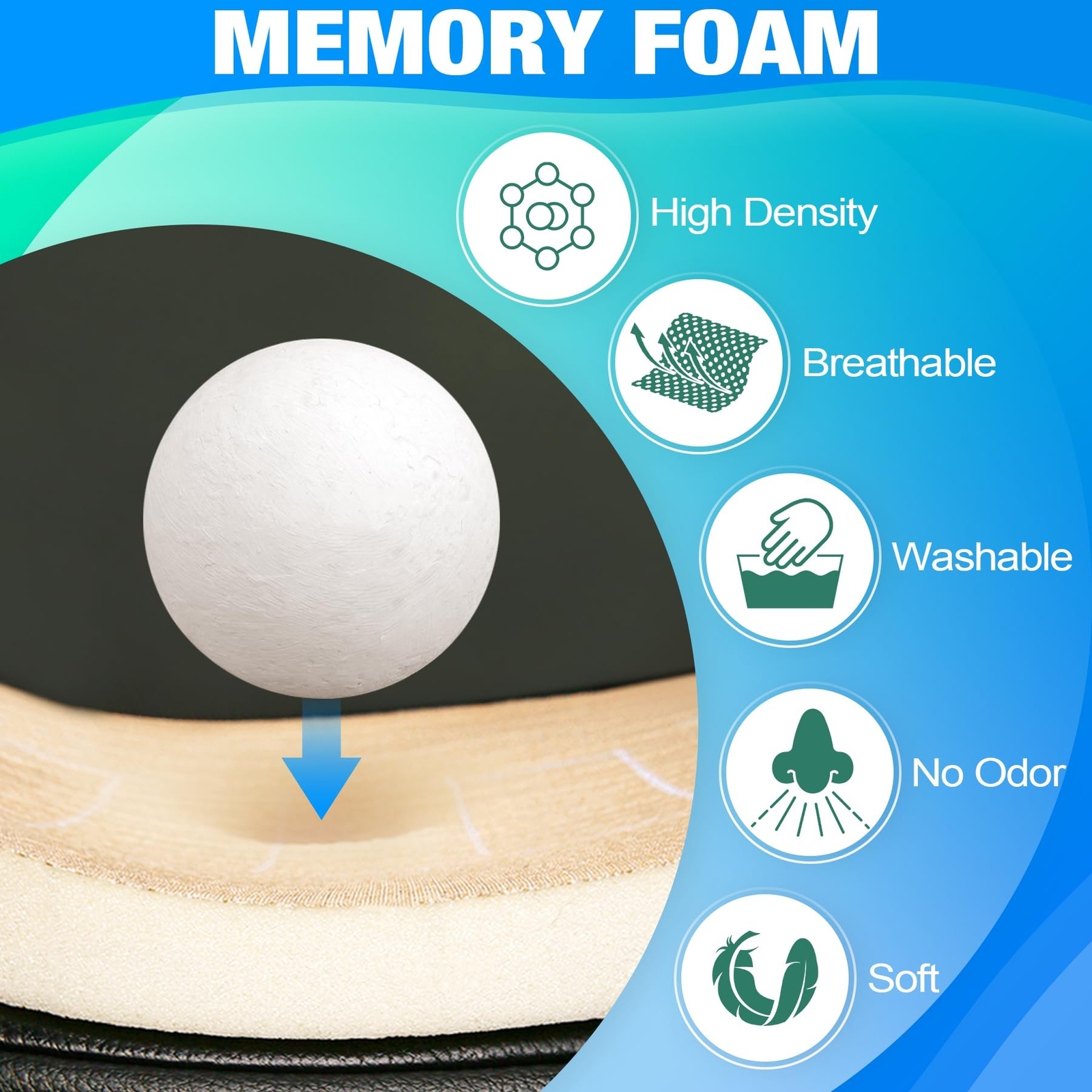 Set Cushion, Lumbr Support Pillow With Djustble Strp-Chir Cushions For Scitic Pin Relief-with Wshble Cover Memory Fom For Cr, Trvel Nd Wheelchir-Blck