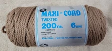 New Maxi-Cord Twisted - 200 yards - 6 mm -  Brown color Macrame Rop Cord