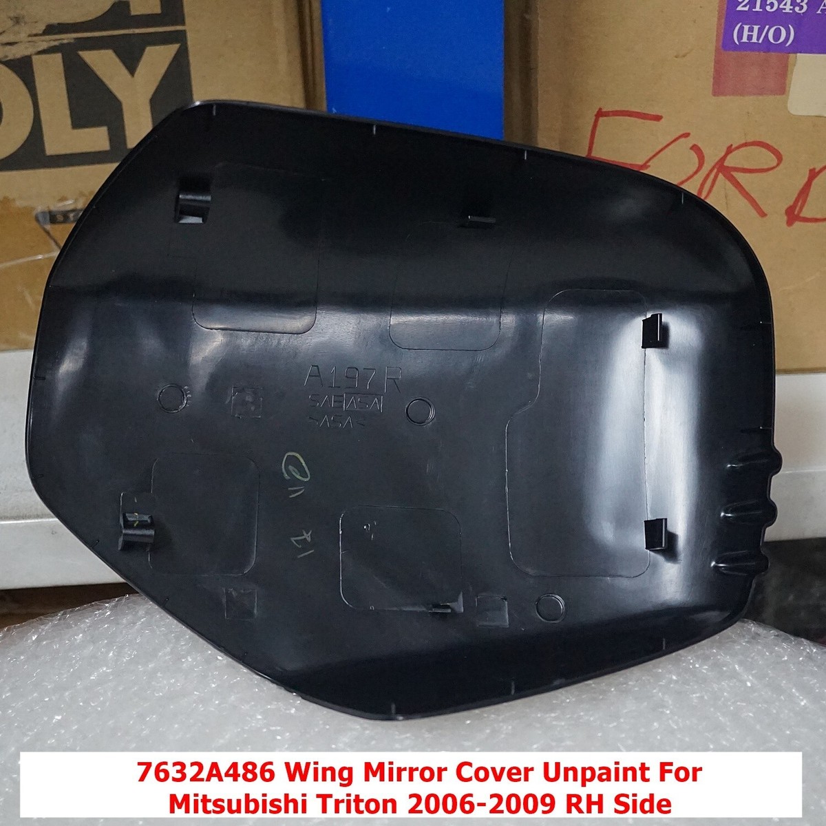 1X LH 7632A485 Black Cover Wing Miror For Mitsubishi Triton 2006
