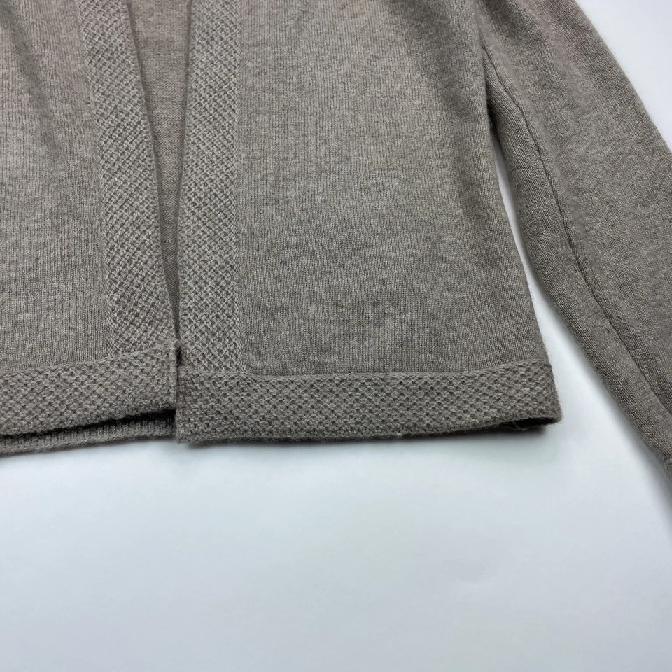 Cárdigan mediano para mujer Elena Solano 100 % cachemir marrón cara abierta tejido informal Foto 3 de 4