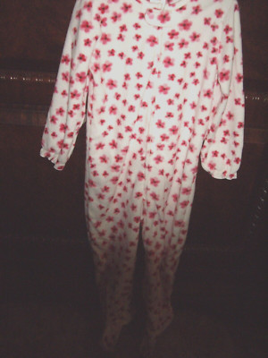 T10 EEUC Girls Size 4T Absorba Footed One Piece Sleeper Pajamas Flowers TWINS