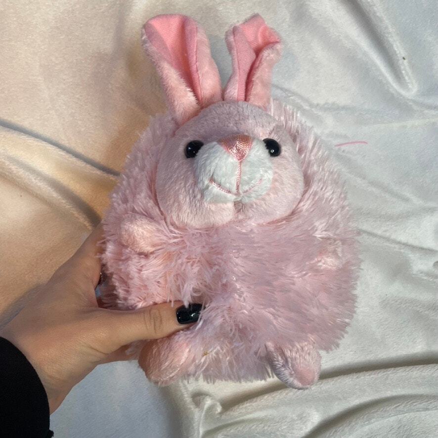 NOVA PLUSH Pink Round Stuffed Easter Bunny Animal Plush