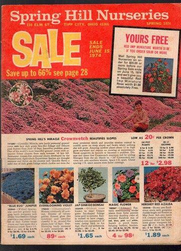 1974 SPRING HILL NURSERIES CATALOGUE VENTE-GRAINES-AMPOULES-PLANTES-FLEURS-JARDINS - Photo 1/2