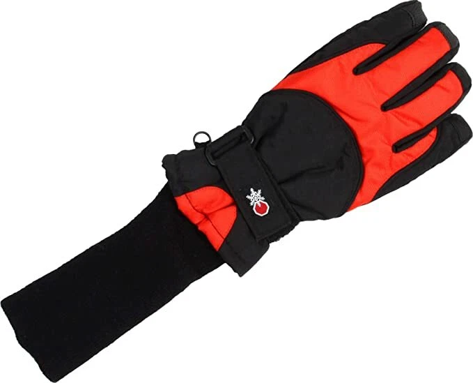 SNOWSTOPPERS SKI / SNOWBOARD YOUTH GLOVES Black/Red Trim Size XSmall Ages 4-7