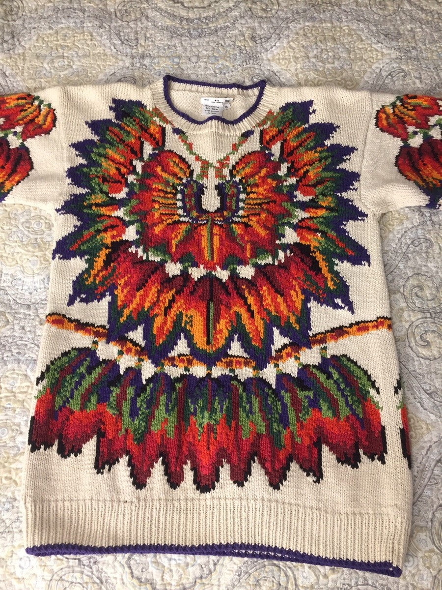 KANSAI YAMAMOTO d’s knit KANSAI YAMAMOTO Vintage KBS 80s Tribal Design Sweater Cream