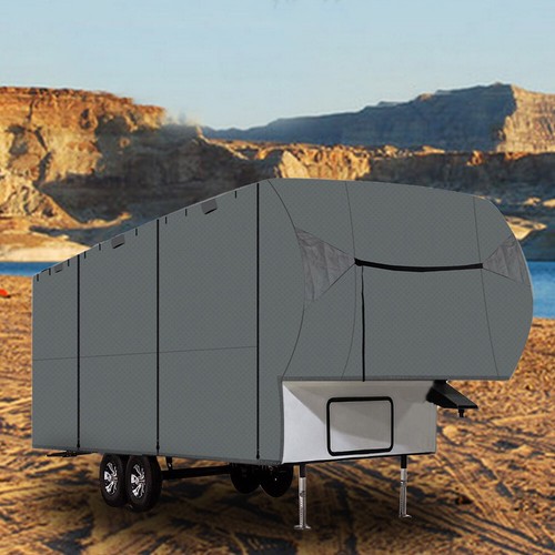 33'-37' FT 4-Ply 5TH Wheel RV Motorhome Camper Storage Waterproof Cover Gray - Picture 8 of 20